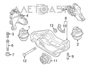 Кронштейн подушки двигателя правый BMW X5 E70 07-13 3.0