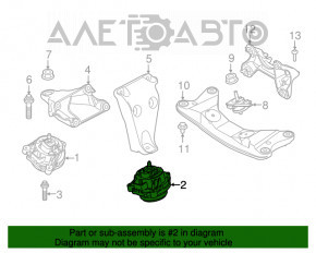 Подушка двигателя левая BMW F30 17-18 rwd B46 OEM