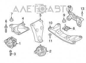 Suport motor dreapta pentru perna BMW F30 17-18 rwd B46