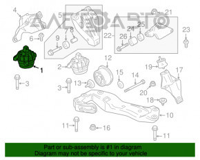 Pernele motorului stâng BMW 5 F10 10-17 3.0T AWD nou OEM original