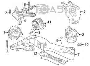 Подушка двигателя левая BMW 5 G30 17-23 2.0Т AWD OEM