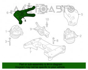 Suportul drept al motorului BMW 5 G30 17-23 2.0T RWD