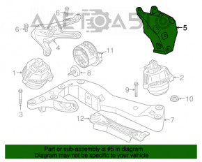 Кронштейн левой подушки двигателя BMW 5 G30 17-23 2.0Т, 530e hybrid AWD