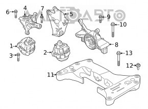 Подушка двигателя левая BMW X3 G01 19-21 2.0T RWD