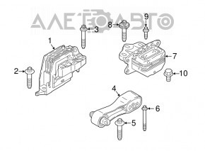 Подушка двигателя правая BMW X1 F48 16-22 AWD B46 OEM