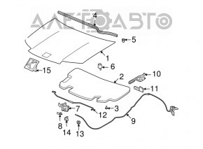 Bara de protecție a capotei dreapta pentru Chevrolet Equinox 10-17