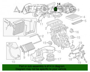 Actuator motor pentru ventilatorul de încălzire a aerului pentru Chevrolet Impala 14-20.