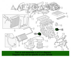 Actuator motor pentru acționarea încălzitorului și a aerului condiționat pentru Chevrolet Impala 14-20.