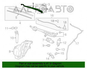 Leash stânga a ștergătorului de parbriz Chevrolet Impala 14-20