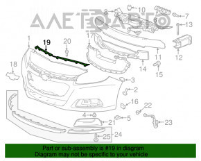 Накладка переднего бампера левая Chevrolet Malibu 13-15