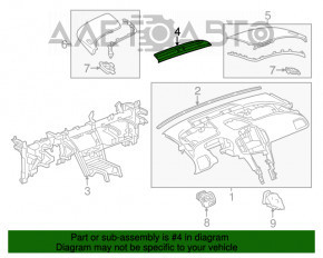 Capacul de ventilație al torpedoului superior pentru Chevrolet Volt 11-15, negru, zgâriat.