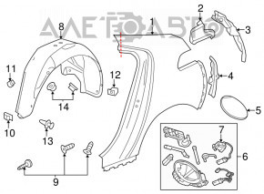 Aripa spate dreapta Chevrolet Volt 11-15