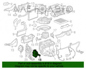 Actuator motor pentru acționarea ventilatorului de încălzire a pasagerului Cadillac ATS 13-