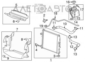 Tubul de răcire superior al radiatoarelor Cadillac CTS 14- 3.6