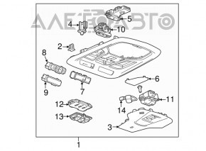Плафон освещения передний Chevrolet Impala 14-20