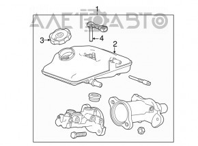 Cilindrul principal de frână cu rezervor pentru lichidul de frână Chevrolet Volt 11-15