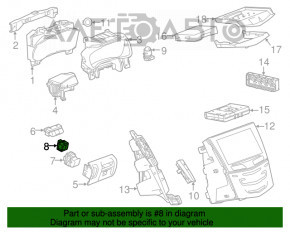 Butonul de control al iluminării panoului de instrumente Cadillac ATS 13-