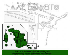 Rezervorul de spălare a parbrizului pentru Chevrolet Volt 13-15, fără gât și senzor.