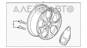 Roată de 17 inch x 7J 5*115 Chevrolet Volt 11-15 crom Opel Ampera