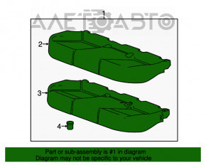 Bancheta din spate a doua rânduri Chevrolet Impala 14-20 fără airbag, material textil, gri, pentru curățare.