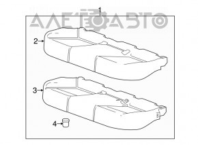 Rândul din spate al scaunelor, al doilea rând Chevrolet Impala 14-20, material textil, negru.