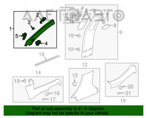 Capacul suportului frontal dreapta superioara Chevrolet Malibu 13-15 bej, sub difuzor