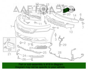 Клык усилителя переднего бампера правый Chevrolet Impala 14-20