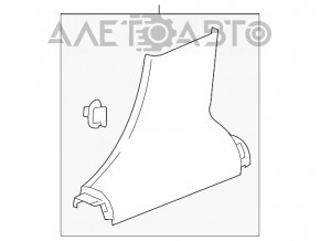 Capacul stâlpului central dreapta jos Chevrolet Malibu 13-15 maro.