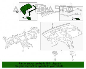 Capacul torpedoului stânga Chevrolet Volt 11-15 negru.