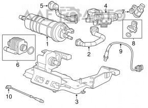 Bidon cu absorbant de cărbune pentru Chevrolet Volt 11-15, complet echipat cu suport și pompă.