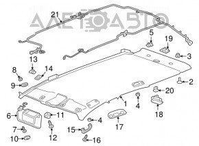 Plafonul de iluminare din spatele centrului Chevrolet Equinox 18-