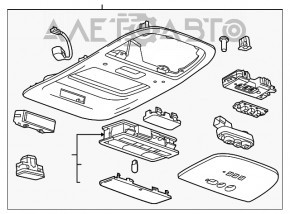 Plafonul de iluminare frontal pentru Chevrolet Volt 11-15, gri deschis, tip 1 zgârietură