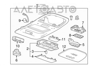 Plafonul de iluminare frontal pentru Chevrolet Volt 11-15, gri deschis, tip 1 zgârietură