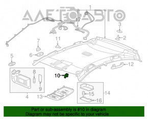 Крючок крепления козырька Chevrolet Volt 11-15 светло-серый