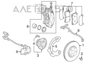 Датчик ABS передний правый Cadillac ATS 13-