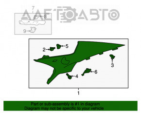 Capac spate dreapta Cadillac ATS 13- negru.