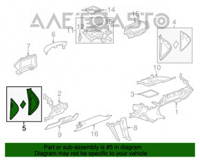 Capacul torpedoului lateral stânga pentru Chevrolet Volt 11-15, negru.