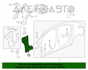 Bara caroserie față stânga Chevrolet Volt 11-15