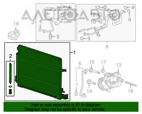 Radiatorul condensatorului de aer condiționat Cadillac ATS 13-