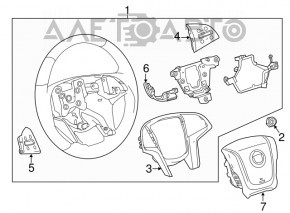 Butonul de control de pe volanul drept al Cadillac ATS 13 are zgârieturi.