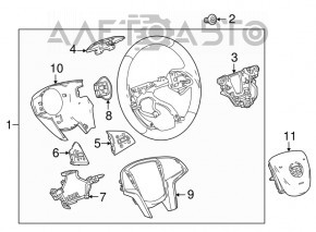 Butonul de control de pe volanul stâng al Cadillac ATS 13 - zgârietură.