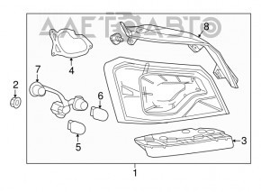 Capacul farului din spate stânga pentru Chevrolet Impala 14-20