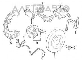 Placă de frână față stânga Chevrolet Camaro 16- 320/28mm ruginită.