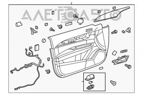 Обшивка двери карточка передняя правая Cadillac ATS 13- кожа корич, трещины на коже