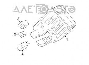 Blocul de siguranțe din spatele aripii stângi FUSE & RELAY BOX Cadillac ATS 13- 2.0T 2.5