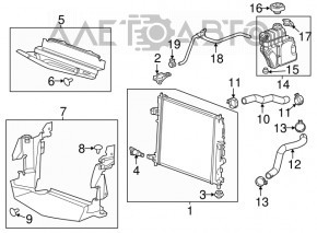 Deflectorul radiatorului superior Cadillac ATS 13-14 pentru radarul de croazieră