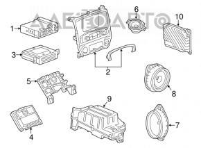 Modul de control al comunicării multimedia pentru Cadillac ATS 13 - suportul este rupt.