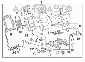 Capacul genunchiului șoferului Cadillac CTS 14- negru, uzat.