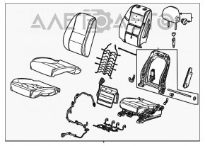 Водительское сидение Chevrolet Impala 14-20 без airbag, тряпка, сер, электро, под чистку