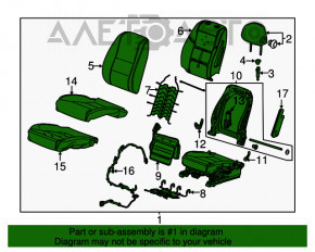 Водительское сидение Chevrolet Impala 14-20 тряпка, чёрн